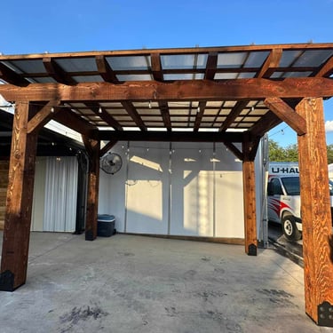 Pergola with Roof and Large Beam