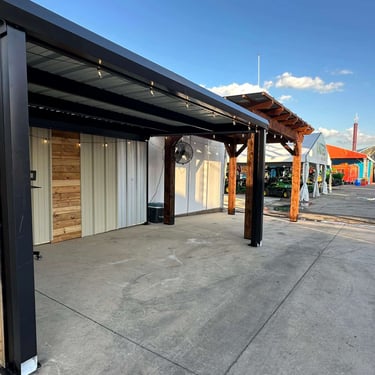 Metal Patio in a Concrete Floor
