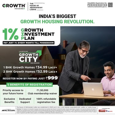 THE GREAT WESTERN MUMBAI NAIGAON, HOUSE OF ABHINANDAN LODHA NAIGAON, GROWTH HOUSING NAIGAON