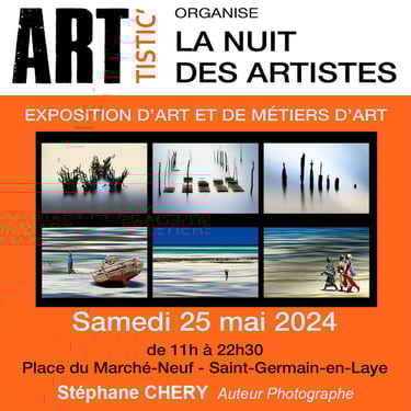 Affiche de l'exposition d'art "Artistic - La nuit des Artiste" à Saint Germain en Lay