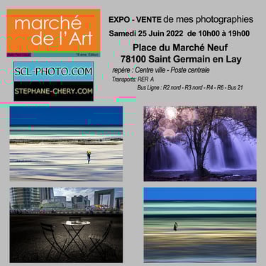 Une affiche pour un marché d'art à saint germain en laye. Atelier Pièce Unique.