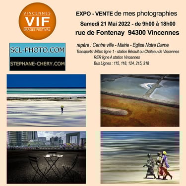 a poster for a photo of a man on a beach