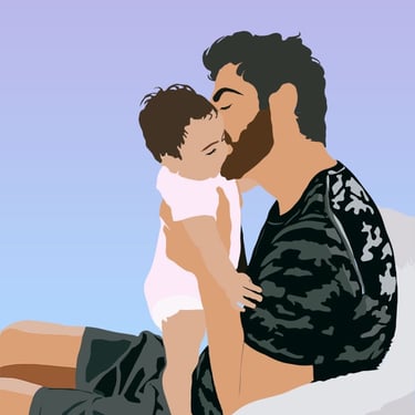 portrait-personnalise-papa-bebe