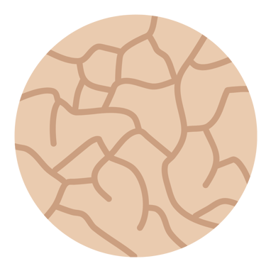 Icono simulando arrugas en la piel o piel agrietada