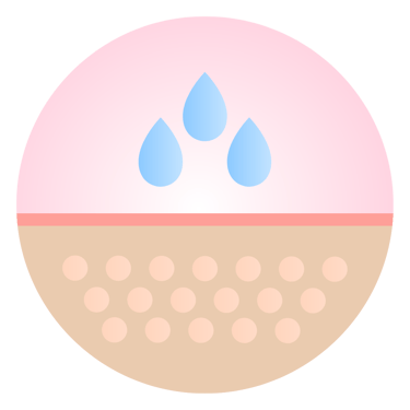 Icono simulando una piel hidratada o inyectando hidratacion