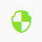 a green shield with a shield on it
