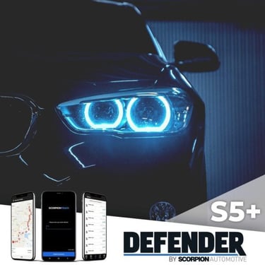 a car with a phone showing the front of it and a phone showing the image
