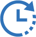 a clock with arrows pointing to the left side of the clock