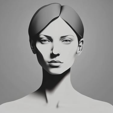 A smiling woman holding beauty products in a bright, modern bathroom.