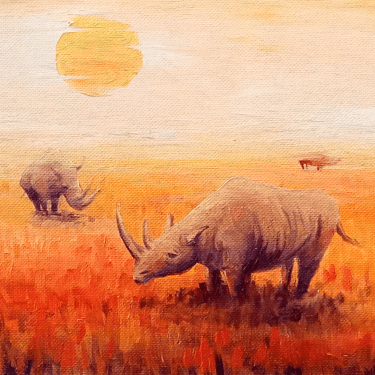 Atlas Onírico, los rinocerontes. Digital.