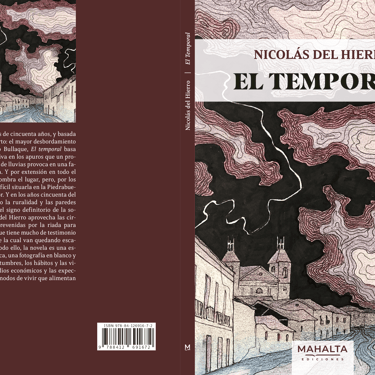Portada del libro El Temporal de Nicolás del Hierro. Lápices de colores y rotuladores.