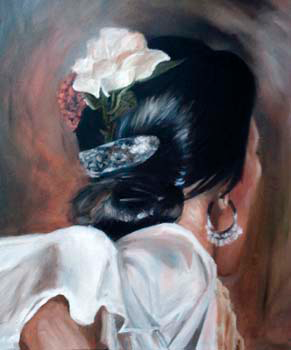 Flamenca, óleo en lienzo 30 x 36,5 cm. Colección privada.