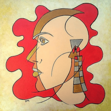 Máscara. Pintura acrílica 50 x 50 cm.