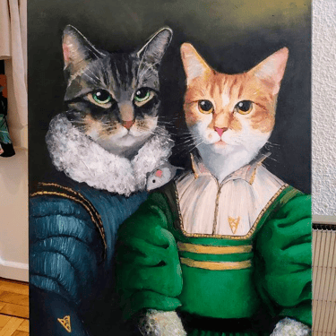 Aristogatos. Óleo en lienzo 81 x 60 cm.