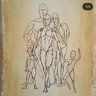 Familia. Óleo en tela de 30x40 cm.
