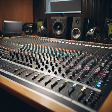 a sound board with a sound board and a monitor