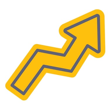 An upward tick representing increased life satisfaction