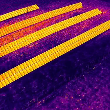 thermal image of solar plant