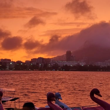 Por do sol, lagoa Rodrigo de Freitas, Rio de Janeiro