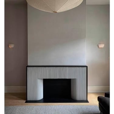 Hydro Marmorino Walls & Corrugated Plaster Fireplace, Carroll Gardens.