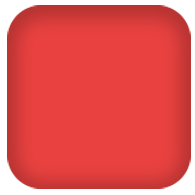Cuadrado rojo con esquinas suavizadas.