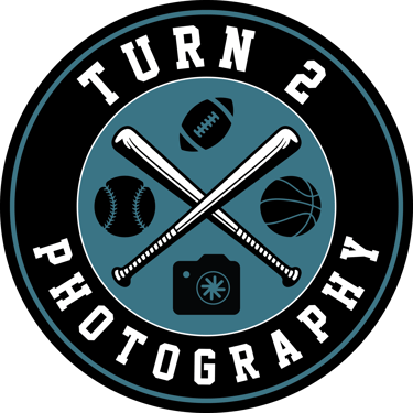 a logo for turn 2 photography