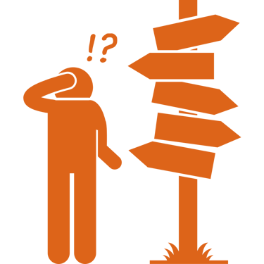 Ícone de encruzilhada, representando dificuldade em tomar decisões