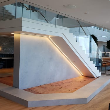 A Very Modern Staircase with Internal Atmospheric Lighting, done by Pengelly Iron Works