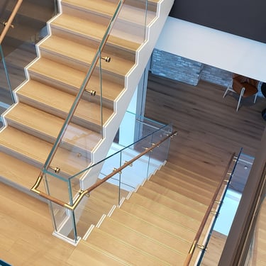 White Metal and Brass Stairs, by Pengelly.