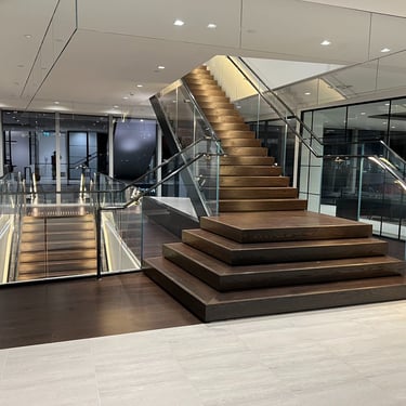 Stairs and lighting accents at Canaccord genuity, made by Pengelly Iron Works 6