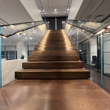 Stairs and lighting accents at Canaccord genuity, made by Pengelly Iron Works 2
