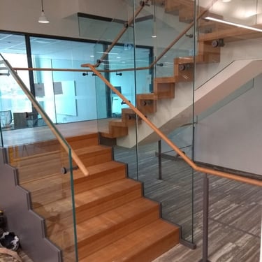 Another set of modern office stairs fabricated by Pengelly Iron Works