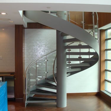 Spiral staircase at One Shurway, by Pengelly Iron Works