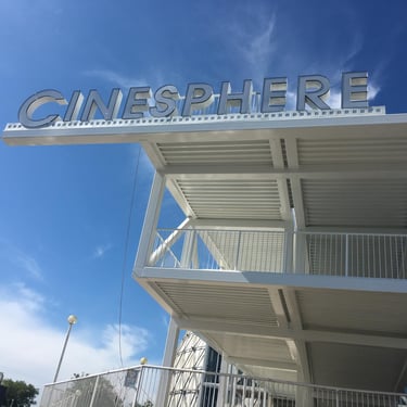 Ontario Place Cinesphere, metal structure and logo made by Pengelly Iron Works