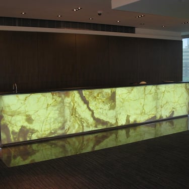 RBC Reception desk, metalwork done by Pengelly Iron Works