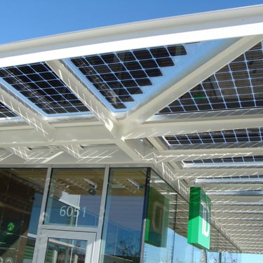 TD Bank solar structural canopy, by Pengelly Iron Works