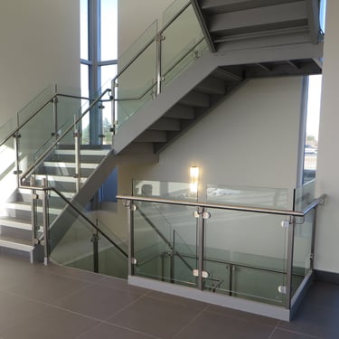 Metal staircase at Spark Ave, by Pengelly Iron Works