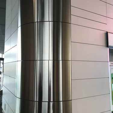 Close up of TTC elevator cladding done by Pengelly Iron Works