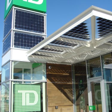 TD Bank solar canopy, by Pengelly Iron Works 