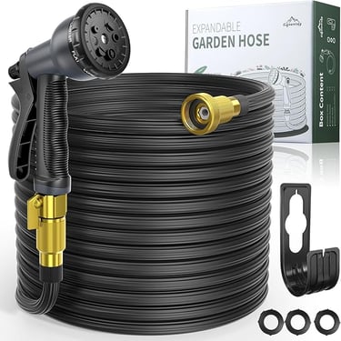 Gpeng Expandable Garden Hose 50ft, Flexible Water Hose with 8 Function Spray Nozzle with 40 Layers o