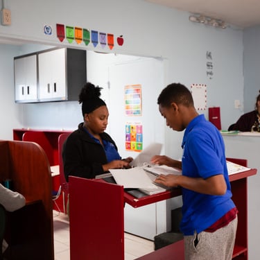 Student checking work