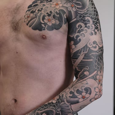 sakura tattoo sleeve germany artist japanese