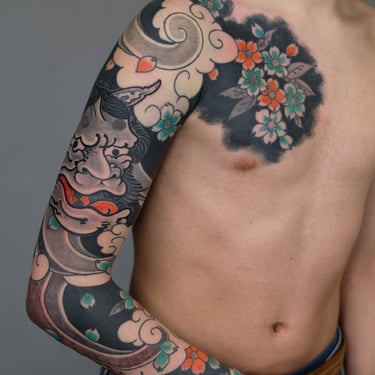 sakura tattoo sleeve germany artist japanese