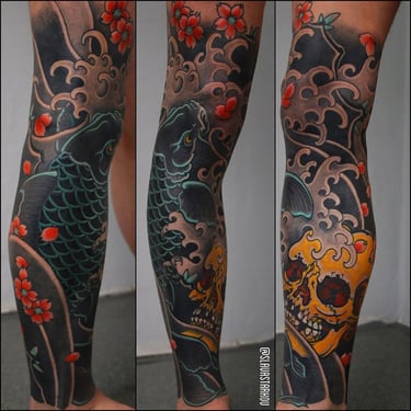 koi fish tattoo sleeve germany artist japanese
