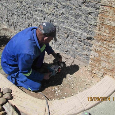 Drilling points for damp proofing specialized injecting procedure, Alberton, Johannesburg