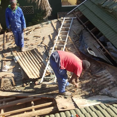 Corrugated roof found under tiled roof, Johannesburg