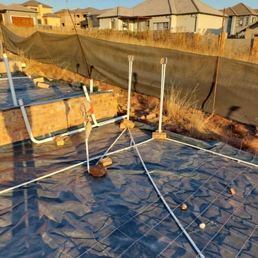 Surface bed electrical layout for below ground level conduits, Wildtuinpark Estate, Krugersdorp