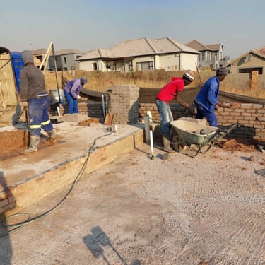Upper section of construction of new dwelling, Wildtuinpark Estate, Krugersdorp