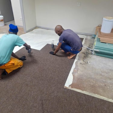 Carpeting installation. Fourways Golf Estate