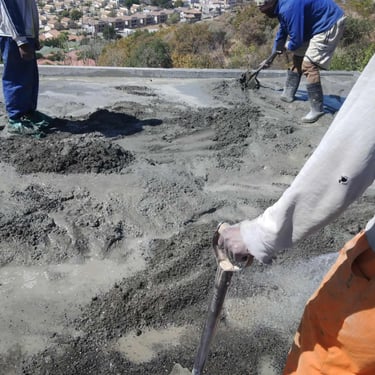 Screed layering before leveling of screed, North West Province